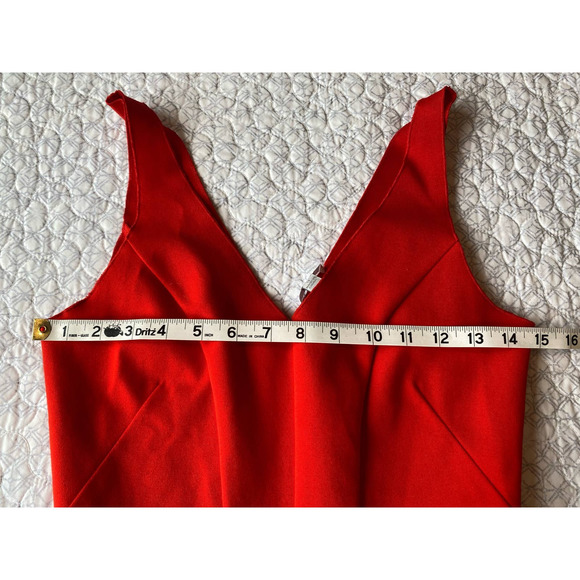 INTERMIX Sleeveless Top Peplum Tulip hem Red Size Small - Picture 3 of 8